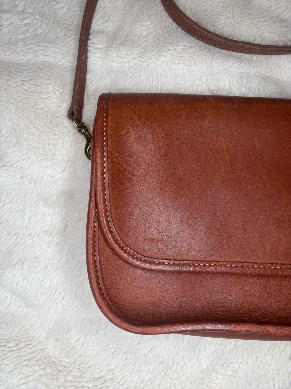 Vintage Coach 348 Brown Leather Crossbody Shoulder Bag Made in USA - Picture 2 of 16
